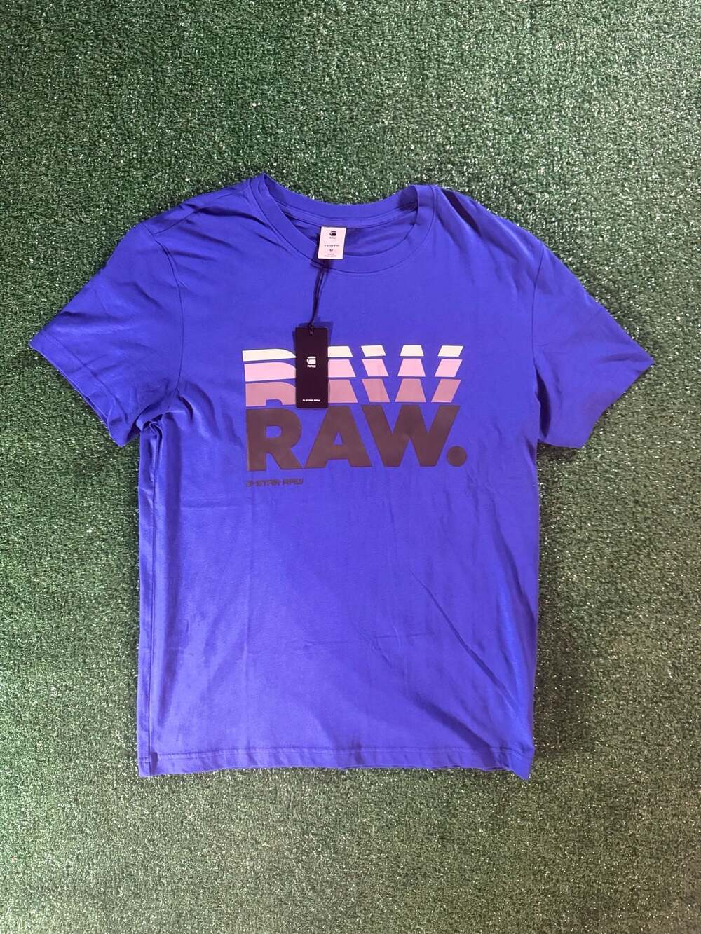 G-Star RAW Men's Raw R Graphics Printed T-Shirt in Radar Blue